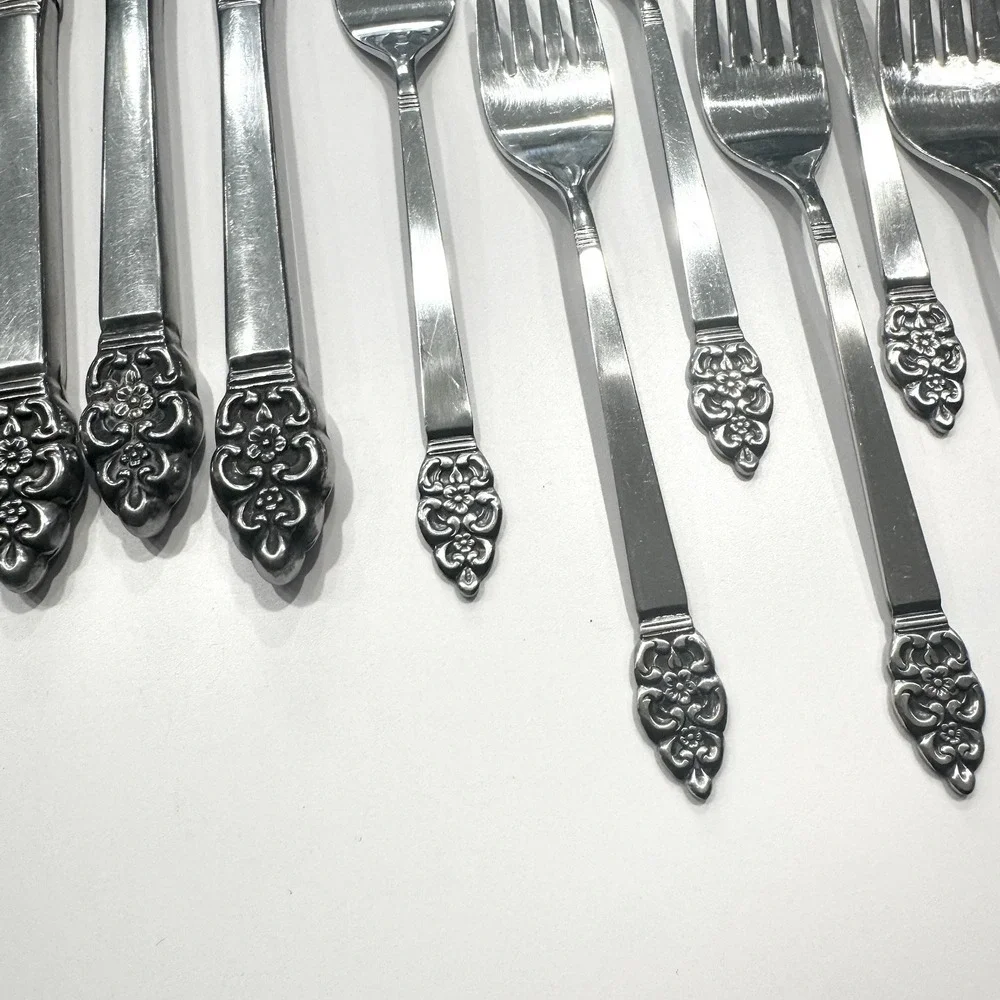 Oneida ONEIDACRAFT Deluxe NORDIC CROWN Set Of 15 Stainless MCM Flatware